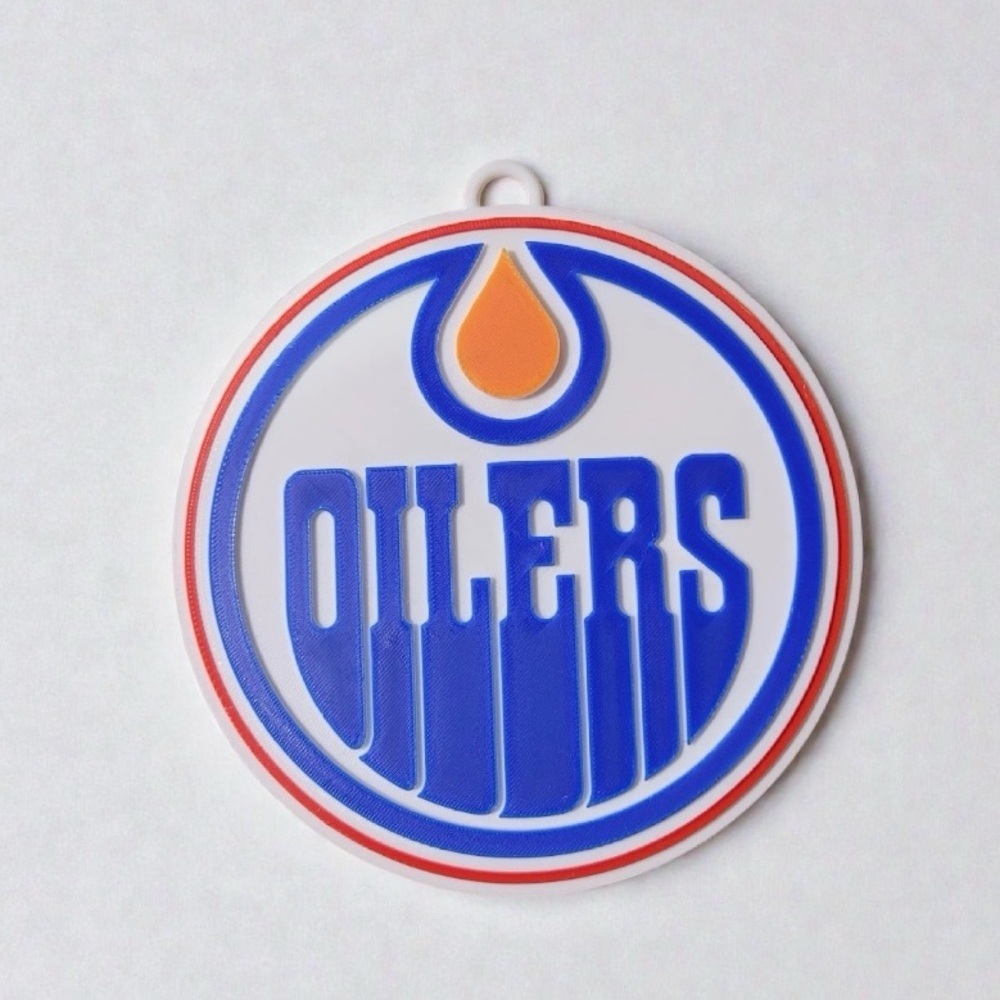 Edmonton Oilers 3-D printed fan sign. NWT. Dimensions in description.
